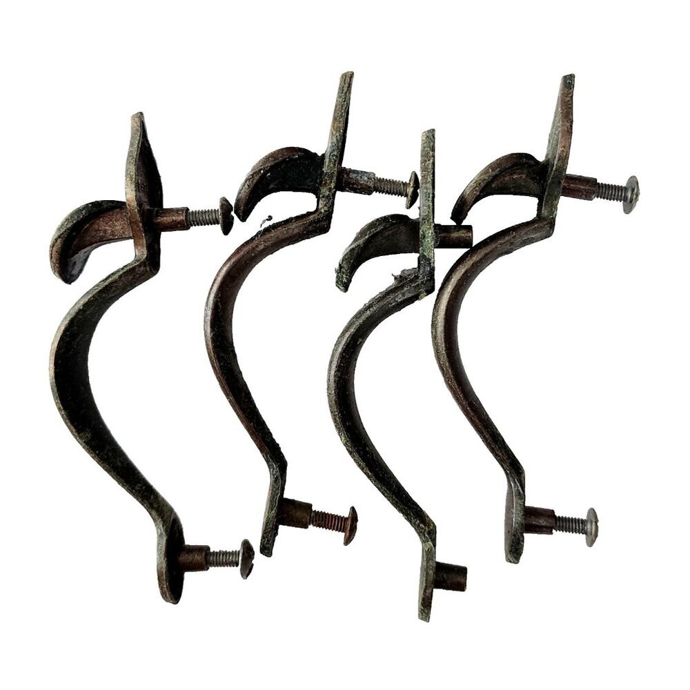 1930s Keeler Brass Co No 7579 Serpentine Bail Drawer Pull Handles Set Of 4 E10C